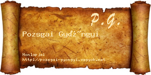 Pozsgai Gyöngyi névjegykártya