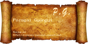 Pozsgai Gyöngyi névjegykártya